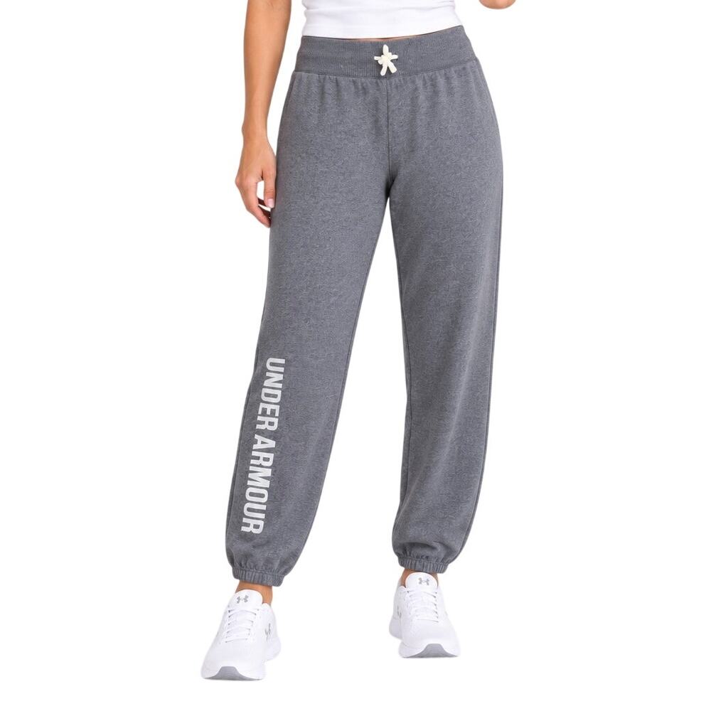 Under Armour Gray Loose Fit Jogger Sweatpants Women's XL Logo